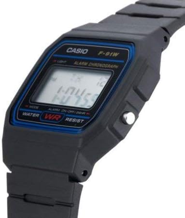 CASIO F91W-1 Reloj Deportivo Casual | Resistente al Agua | Alarma y Cronómetro