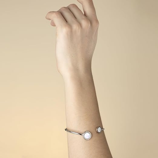 Pulsera Acero Inoxidable Círculo Mujer | Brazalete Plateado | Regalo Navidad San Valentín