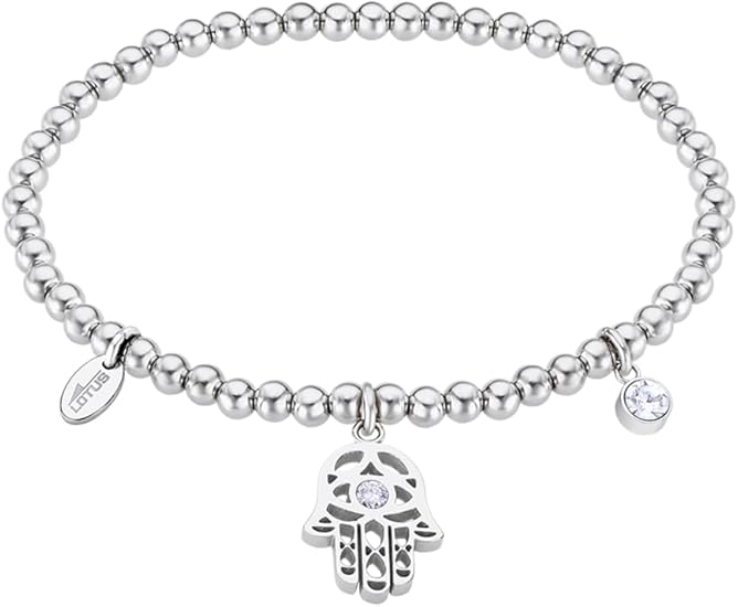 LOTUS STYLE Pulsera Acero Inoxidable LS2170 | Amuleto Suerte | Trébol, Infinito, Mano de Fátima