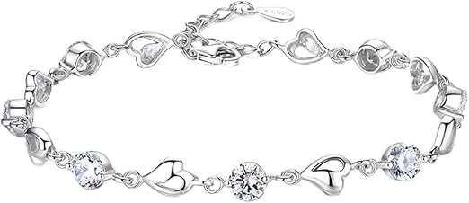 Pulsera Plata 925 Circonita Brillante | Cadena Ajustable Deslizante | Joya Nupcial