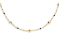 Collar Dots L Black Enamel | Baño Oro 18Kt | Acero Inoxidable | Cadena Ajustable 40 cm
