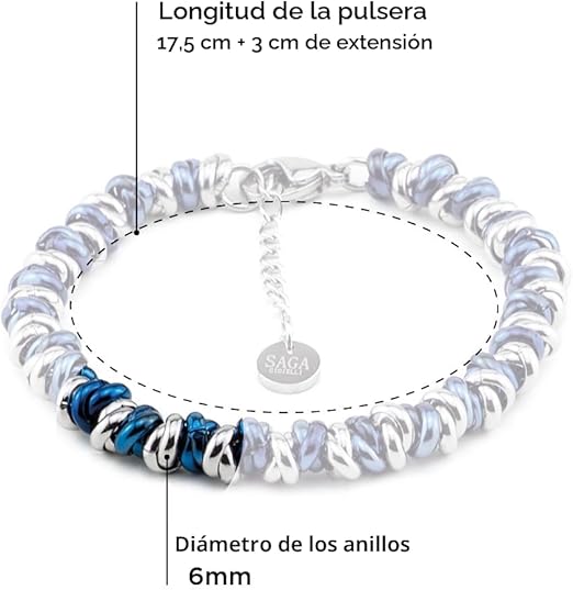 Pulsera Brazalete Acero Inoxidable Entrelazado | Ajustable 17,5-20,5 cm | Regalo Mujer