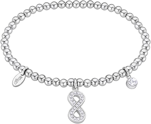 LOTUS STYLE Pulsera Acero Inoxidable LS2170 | Amuleto Suerte | Trébol, Infinito, Mano de Fátima