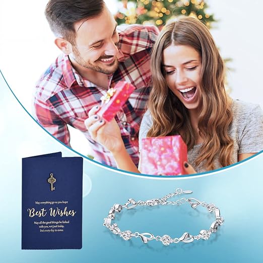 Pulsera Plata 925 Circonita Brillante | Cadena Ajustable Deslizante | Joya Nupcial