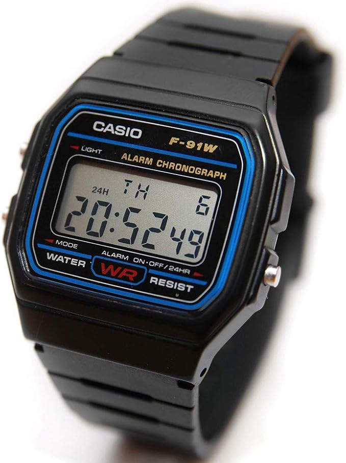 CASIO F91W-1 Reloj Deportivo Casual | Resistente al Agua | Alarma y Cronómetro