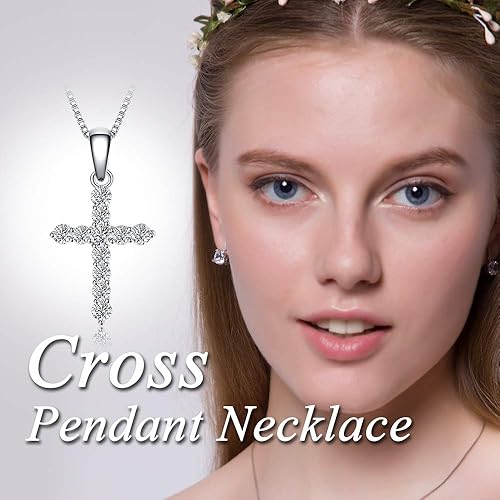 Collar Cruz Plata 925 Oro 14k – Colgante Circonita Cadena 45cm
