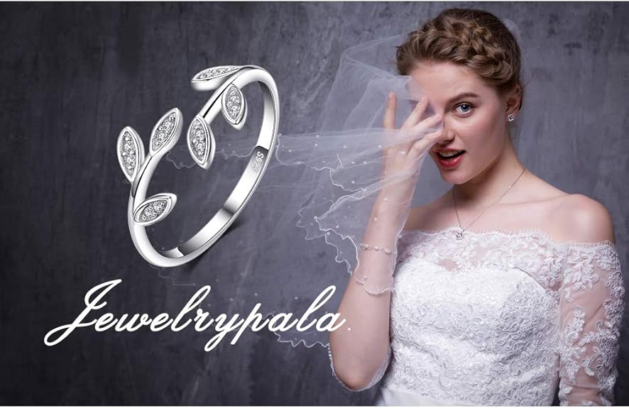 Anillo Hoja de Olivo Ajustable | Plata, Oro 14K y Oro Rosa | CZ