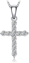 Collar Cruz Plata 925 Oro 14k – Colgante Circonita Cadena 45cm