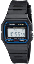 CASIO F91W-1 Reloj Deportivo Casual | Resistente al Agua | Alarma y Cronómetro