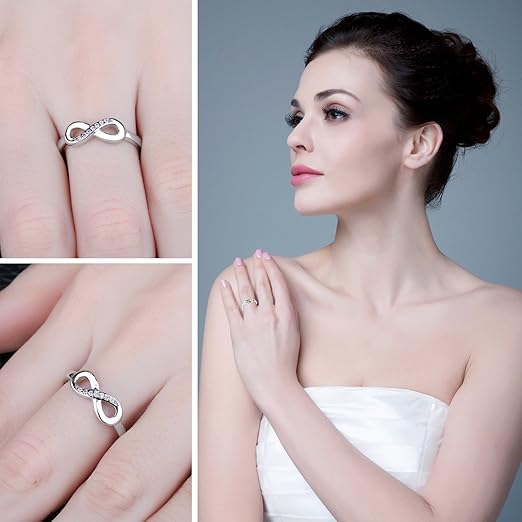 Anillo Infinito Plata 925 | Compromiso y Promesa | Oro 14K y Oro Rosa
