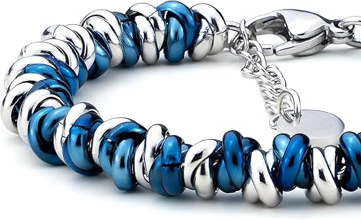 Pulsera Brazalete Acero Inoxidable Entrelazado | Ajustable 17,5-20,5 cm | Regalo Mujer