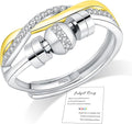 Anillo Antiestrés Plata 925 con Cuentas Giratorias Ajustable – Regalo Mujer