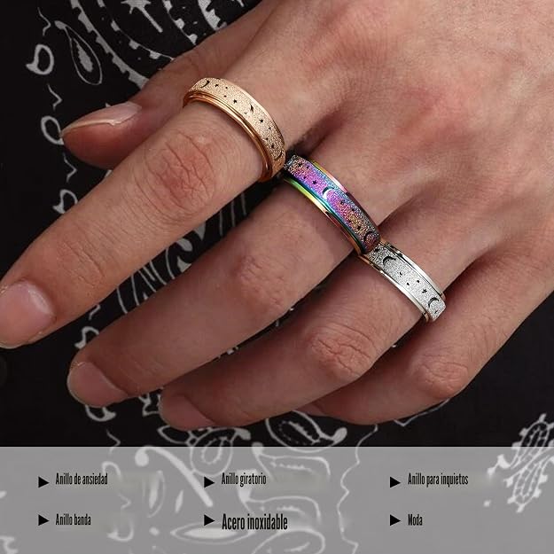 Anillos Giratorios para Ansiedad y Estrés - Spinner Ring Inoxidable