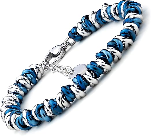 Pulsera Brazalete Acero Inoxidable Entrelazado | Ajustable 17,5-20,5 cm | Regalo Mujer