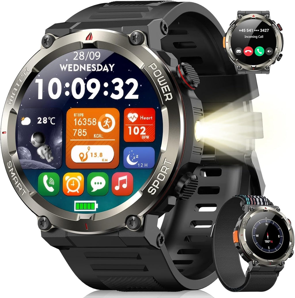 Blackview W50PRO Smartwatch Hombre | Linterna, Brújula, Llamadas Bluetooth | 960 mAh