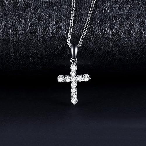 Collar Cruz Plata 925 Oro 14k – Colgante Circonita Cadena 45cm