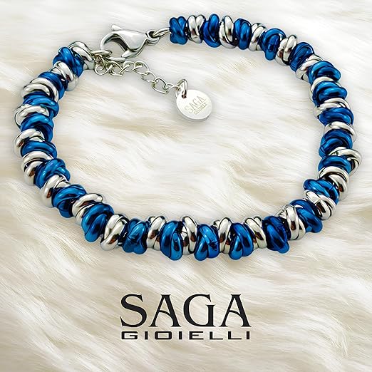 Pulsera Brazalete Acero Inoxidable Entrelazado | Ajustable 17,5-20,5 cm | Regalo Mujer
