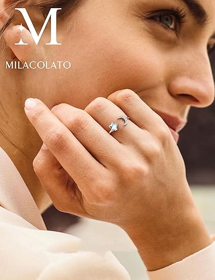 Anillo Ansiedad Giratorio Piedra Lunar Ajustable – Fidget Ring Mujer