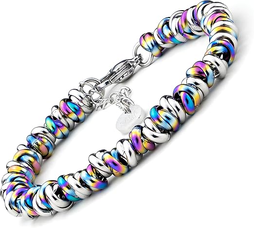 Pulsera Brazalete Acero Inoxidable Entrelazado | Ajustable 17,5-20,5 cm | Regalo Mujer