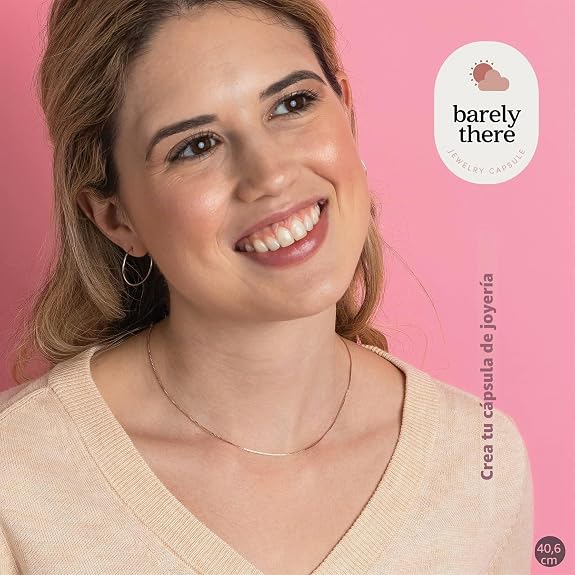 KEZEF Collar Cadena Caja 1mm | Oro 18k, Plata de Ley y Oro Rosa