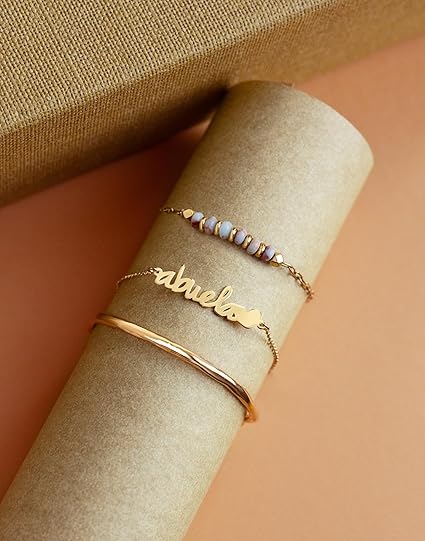 Pulsera Abuela Heart - Plata de Ley 925 Baño Oro 18kt
