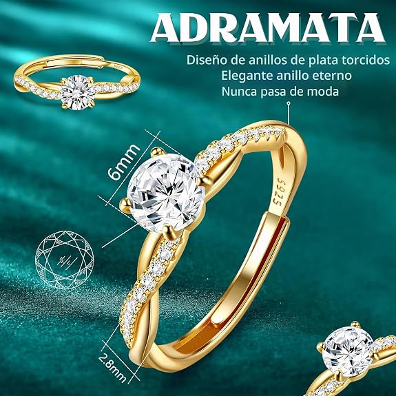 Anillo Cuerda Retorcida Plata 925 | Compromiso y Boda | Con Caja