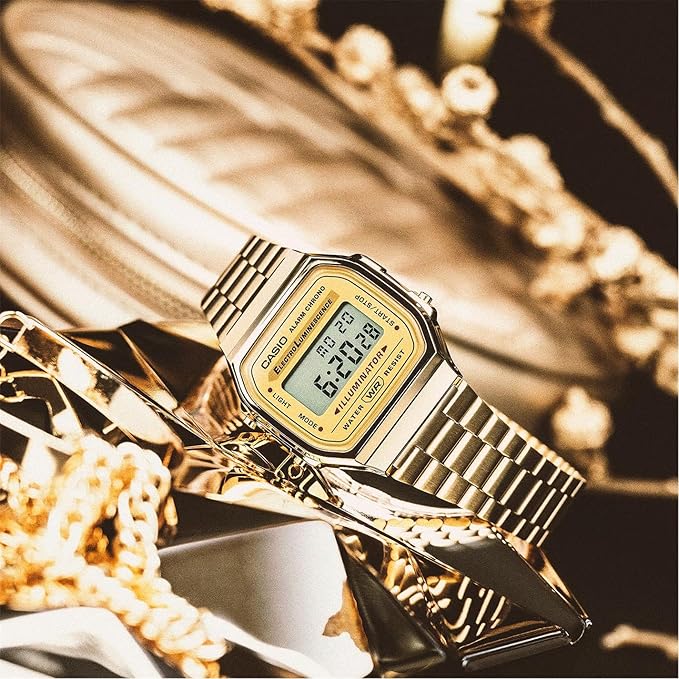 CASIO A168WG Reloj Unisex Dorado | Clásico Retro | Colección