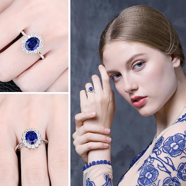 Anillo Zafiro Plata 925 Hecho a Mano – Anillo de Compromiso Mujer