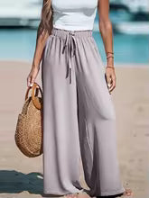 Pantalones Mujer Verano Casuales Algodón Vintage Cintura Alta | Palazzo
