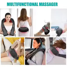 Masajeador de Cuello Shiatsu Brelley – Alivio Cervical con Calor y 8 Rodillos
