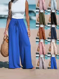 Pantalones Mujer Verano Casuales Algodón Vintage Cintura Alta | Palazzo