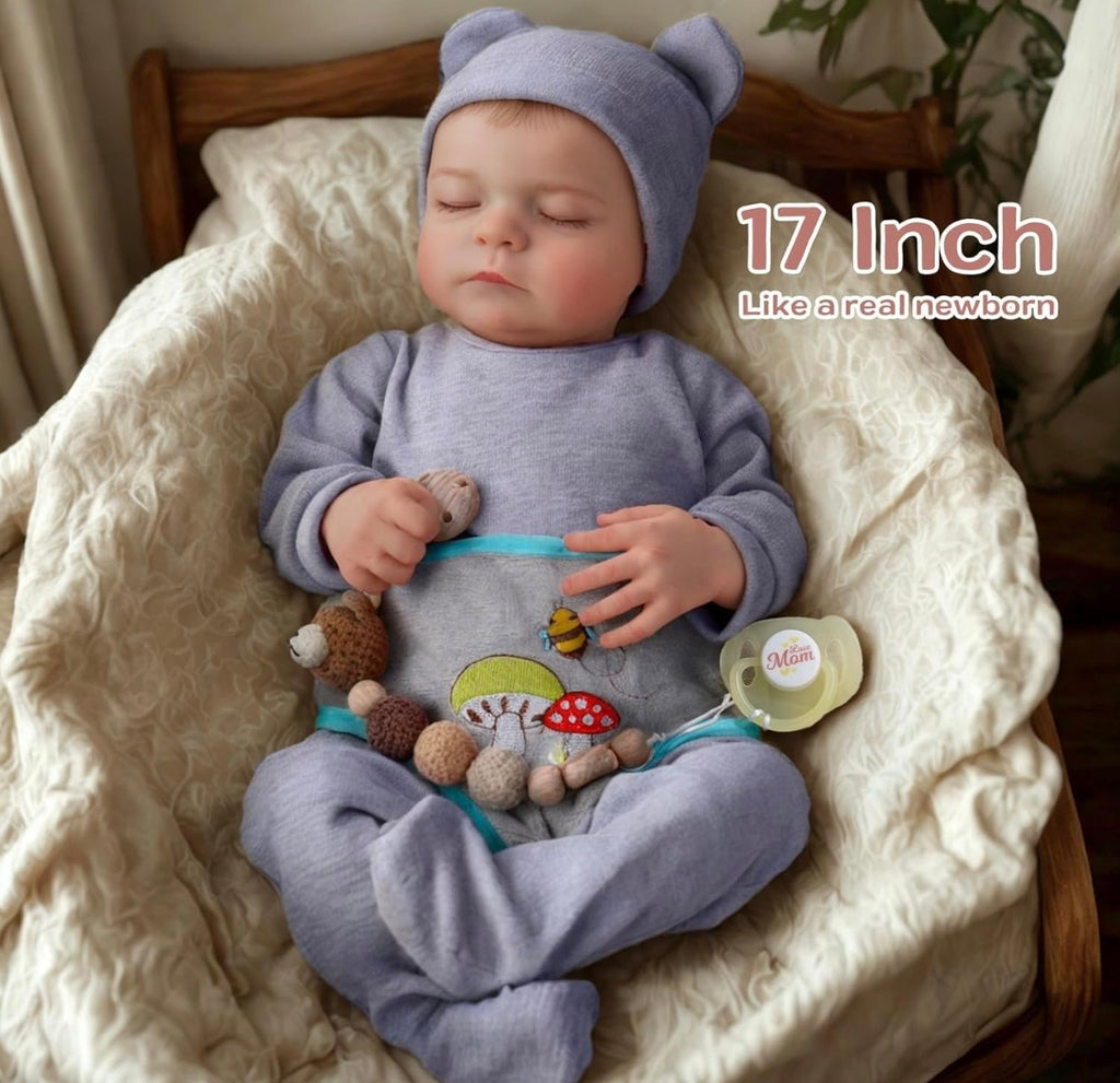 Muñeco Reborn Niño 50cm Realista Vinilo Suave con Accesorios