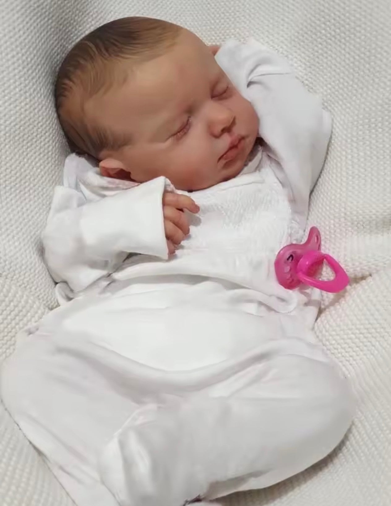Muñeca Reborn de Silicona Completa 50cm – Bebé Niña Realista con Ropa Morada