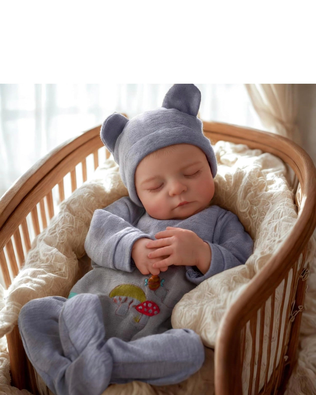 Muñeco Reborn Niño 50cm Realista Vinilo Suave con Accesorios