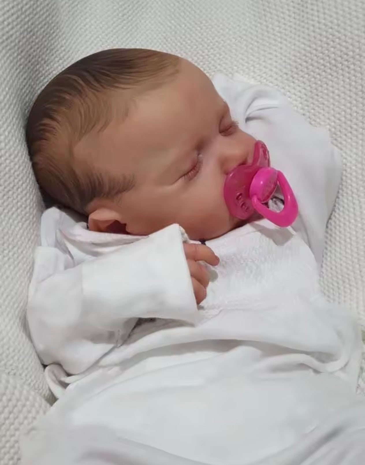 Muñeca Reborn de Silicona Completa 50cm – Bebé Niña Realista con Ropa Morada